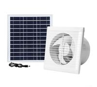 Allthingstore Ventilador de escape de 20 W con panel monocristalino, obturador ajustable, kit de ventilación resistente a la intemperie para invernadero, cobertizo, ático o gallinero (6 pulgadas - 20