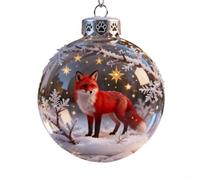 Allthingstore Wildlife Wonders Animal Ornamento Bolas de Navidad de plástico transparente con diseños vivos para árbol de vacaciones y decoraciones festivas(1)