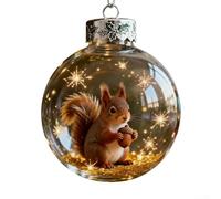 Allthingstore Wildlife Wonders Animal Ornamento Bolas de Navidad de plástico transparente con diseños vivos para árbol de vacaciones y decoraciones festivas(5)