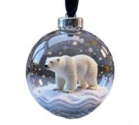 Allthingstore Wildlife Wonders Animal Ornamento Bolas de Navidad de plástico transparente con diseños vivos para árbol de vacaciones y decoraciones festivas(6)