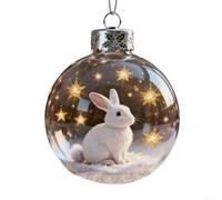 Allthingstore Wildlife Wonders Animal Ornamento Bolas de Navidad de plástico transparente con diseños vivos para árbol de vacaciones y decoraciones festivas(3)