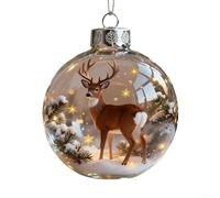 Allthingstore Wildlife Wonders Animal Ornamento Bolas de Navidad de plástico transparente con diseños vivos para árbol de vacaciones y decoraciones festivas(4)