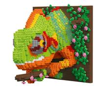alltogetho Kit de construcción de arte de pared 3D camaleón, más de 2800 piezas de microbloques de lagarto enmarcados, decoración de escritorio de pintura de mosaico consciente, regalo único de