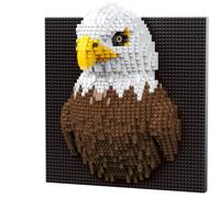 alltogetho Mosaico de bloques de construcción de águila calva 3D, 1500 piezas de micro juguete, escultura de águila americana, arte para colgar en la pared, kit de modelo de animal feroz, regalo único
