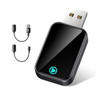 Alltotive S2 Mini Adaptador Carplay Inalámbrico para iPhone, Convierte Cableado a Inalámbrico, USB A/C Plug and Play, Compatible iOS 10+ y Coches con Car Play Desde 2016 (Negro)