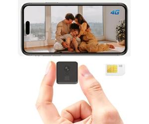 AllTough Cámara oculta 4K, cámara de seguridad sin WiFi con tarjeta SIM 4G, cámara oculta para niñera, cámaras pequeñas ocultas inalámbricas, cámaras secretas para espiar, control de aplicación con