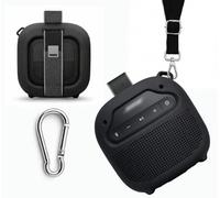 alltravel Funda de silicona para altavoz Bluetooth portátil SoundLink Micro de Bose (2ª generación) con cordón para el cuello (negro)