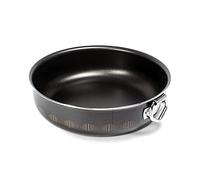 ALLUFLON Constancia Molde de 22 cm, Cuerpo de Aluminio de Grado alimenticio, para cocciones rápidas y Uniformes Revestimiento Antiadherente y Asas de Bakelite atermicos, Negro