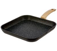 Alluflon Etnea Edición Madera Sartén Plancha de Aluminio con Revestimiento Antiadherente y Antirayaduras, Mango Efecto Madera, Apta para el Lavavajillas, Medidas 28x28 cm