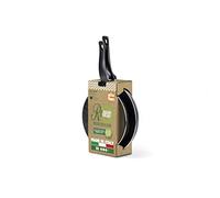 ALLUFLON Vesuvia Renew - Juego de sartenes de 24 + 28 cm, para todo tipo de fuegos, no incluye inducción, aluminio reciclado de latas, Fabricado en Italia, Negro