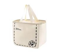 AlluraPet Bolsa de Compras Reutilizable Aislada, Bolso de Lonchera PU Multipropósito para Oficina, Playa y Vacaciones- Talla única Huella Blanca