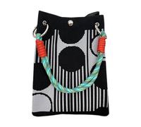 AlluraPet Bolso de mano de punto suave, reutilizable, de gran capacidad, bolsa de compras de 6.3 x 6.7 x 9.05 pulgadas, para viajes al aire libre, Black, small