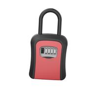 AlluraPet Caja de Seguridad para Llaves con Combinación de 4 Dígitos, Organizador de Gabinete de Llaves, Caja de Bloqueo para Gestión de Valets de Tienda Exterior- Rojo