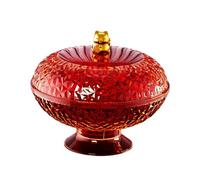 AlluraPet Cesta de frutas con tapa, soporte extraíble para cuenco de frutas de cocina, escurridor de verduras, 25 cm de diámetro, color rojo