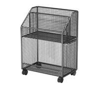 AlluraPet Estantería móvil con ruedas, carrito de almacenamiento con ruedas de 3 niveles para libros, ropa, manualidades, organizador de cocina y dormitorio, 15.7 x 9.8 x 21.65 pulgadas, color negro