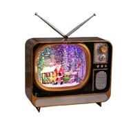 AlluraPet Globo de Nieve Musical Navideño con Luz - Adorno Luminoso Coleccionable con Purpurina Giratoria y 8 Canciones para Decoración del Hogar- Santa Y Casa