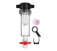 AlluraPet Limpiador reutilizable de bomba de acuario con llave y cinta, accesorio de drenaje de rosca transparente a prueba de fugas de 1/2 pulgada para mantenimiento de peceras, malla 20
