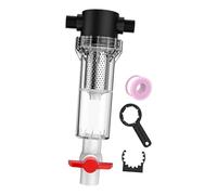 AlluraPet Limpiador reutilizable de bomba de acuario con llave y cinta, accesorio de drenaje de rosca transparente a prueba de fugas de 1/2 pulgada para mantenimiento de peceras, malla 10