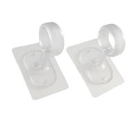 AlluraPet Soportes para Barra de Cortina 2 Piezas, Soportes de Pared sin Perforación para Armario, Colgadores de Ropa y Protección de Pared- Claro