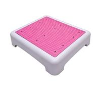 AlluraPet Taburete Plegable Antideslizante para Ejercicios y Cama, Escalón Elevado para Adultos, Niños y Oficina, Acero y Madera- Blanco Rosa