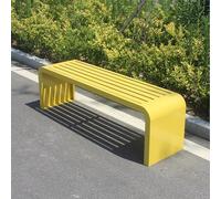 AllWeather - Banco de jardín de metal galvanizado, marco de acero galvanizado, banco de parque sin respaldo, capacidad de 660 libras, no requiere montaje, perfecto para patio, camino, asientos al aire