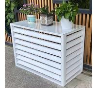 AllWeather - Cubierta de aluminio para aire acondicionado y bomba de calor, protección central duradera de CA versátil, caja de basura y soporte de flores, escudo resistente a la intemperie