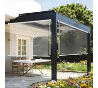 AllWeather - Persianas enrollables transparentes de vinilo impermeables para exteriores, patio, jardín, balcón, uso comercial, PVC transparente, 50300 cm de ancho x 240 cm de alto