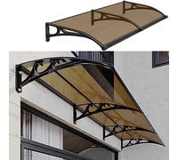 AllWeather - Toldo curvado moderno para puerta y ventana, transparente, impermeable, para terraza, jardín, balcón, barbacoa, 100 x 340 cm, protección transparente contra la lluvia