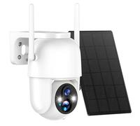 Allweviee Solar Security Cameras Wireless Outdoor, 2K 3MP Pan Tilt 355° View IP65 Waterproof Rechargeable Battery Powered PTZ WiFi Camera with PIR, Color Night Vision,2-Way Talk,Cloud/SD