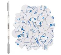 Allwon Pegatinas de metal 56 piezas para paleta magnética Paleta de maquillaje de sombra de ojos vacía Depósito de espátula (28 piezas redondas + 28 piezas cuadradas)