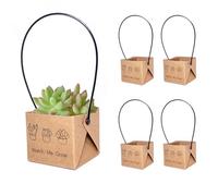 ALLWSLucky 50 envoltorios para suculentas Watch Me Grow, se adaptan a macetas de 2 pulgadas con mango de plástico, funda de papel kraft, etiquetas suculentas para regalos de fiesta de ducha (50