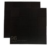 Allxinlog - Paneles de espuma acústica, absorben el eco, para insonorizar estudios, para pared, 30,48 cm x 30,48 cm x 2,54 cm, paquete de 96