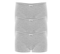 Allxwek 3/6 3901 - Ropa interior de algodón para mujer, pantalones cortos para mujer, elásticos, cómodos, calzoncillos tipo bóxer para mujer, bragas con lazo, gris (3 Grey), Large