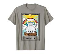 Ally Cat Tarot LGBT Gay Pride Month Rainbow Flag LGBTQ Camiseta
