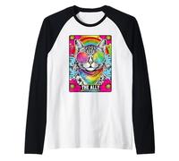 Ally Cat Tarot LGBT Gay Pride Month Rainbow Flag LGBTQ Camiseta Manga Raglan