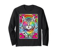 Ally Cat Tarot LGBT Gay Pride Month Rainbow Flag LGBTQ Manga Larga