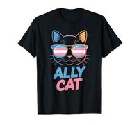 Ally Cat Transgénero Orgullo Felino Apoyo LGBTQ Humorístico Camiseta