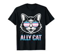 Ally Cat Transgénero Orgullo Felino Apoyo LGBTQ Humorístico Camiseta