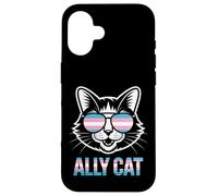 Ally Cat Transgénero Orgullo Felino Apoyo LGBTQ Humorístico Carcasa para iPhone 16