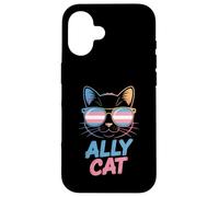 Ally Cat Transgénero Orgullo Felino Apoyo LGBTQ Humorístico Carcasa para iPhone 16