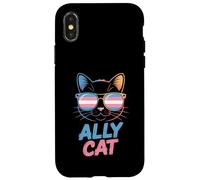 Ally Cat Transgénero Orgullo Felino Apoyo LGBTQ Humorístico Carcasa para iPhone X/XS