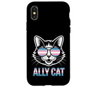 Ally Cat Transgénero Orgullo Felino Apoyo LGBTQ Humorístico Carcasa para iPhone X/XS