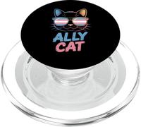 Ally Cat Transgénero Orgullo Felino Apoyo LGBTQ Humorístico PopSockets PopGrip para MagSafe