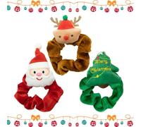 ALLY-MAGIC Adornos de Navidad para el pelo, gomas para el pelo para niñas, Navidad, cuernos de Navidad, diadema elástica para cola de caballo para el pelo de Papá Noel E23-SDFQ3
