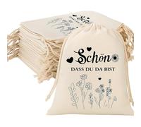 ALLY-MAGIC Bolsa de tela con cordón, bolsa de algodón 15 x 10 cm, pequeña bolsa de tela, bolsa de regalo, boda, fiesta, cumpleaños, escolarización, día de Navidad E21-PDCSLPD