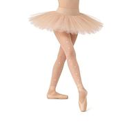 ALLY-MAGIC Leotardos infantiles para niña, opacos, color piel con diamantes brillantes, medias de danza para niñas para ballet, escuela de baile, ejecución escolar, suave, elástica, E24-NTDZruck