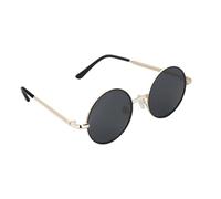 ALLY-MAGIC Y9ETYKMJ - Gafas de sol redondas con montura de metal para niños, lentes de sol polarizadas, montura ligera UV400, estilo retro clásico, Gold