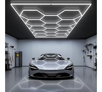 ALLYES Focos hexagonales Garaje, Luces LED de Techo Hexagonales, 70750Lm, 6500K, 566W, LED Tipo panal para Talleres, Limpieza de Coches, Oficinas, Gimnasios y Barberías.