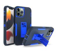 Allytech Case for iPhone 16 Plus (6.7") 2024: PC+TPU Shockproof, Anti-Scratch, Built-in Kickstand - Dark Blue + Sapphire
