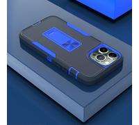 Allytech Case for iPhone 16 Plus (6.7") 2024: PC+TPU Shockproof, Anti-Scratch, Built-in Kickstand - Dark Blue + Sapphire